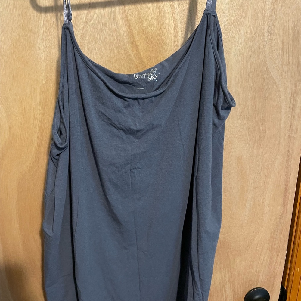 Terra & Sky Grey Sleeveless Top